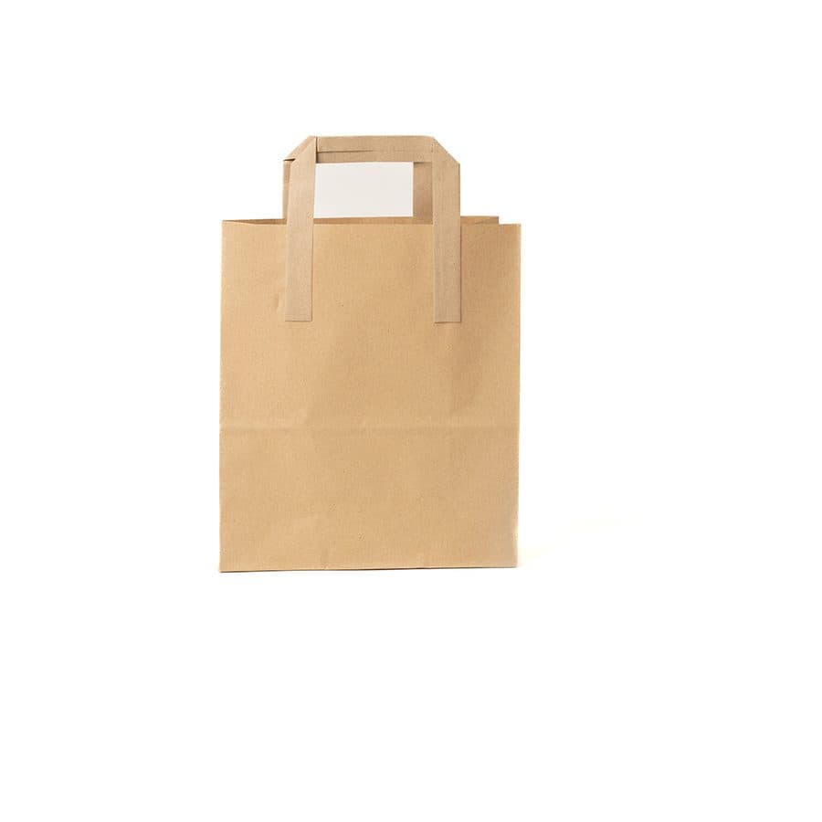 Brown kraft paper carrier bag with handles