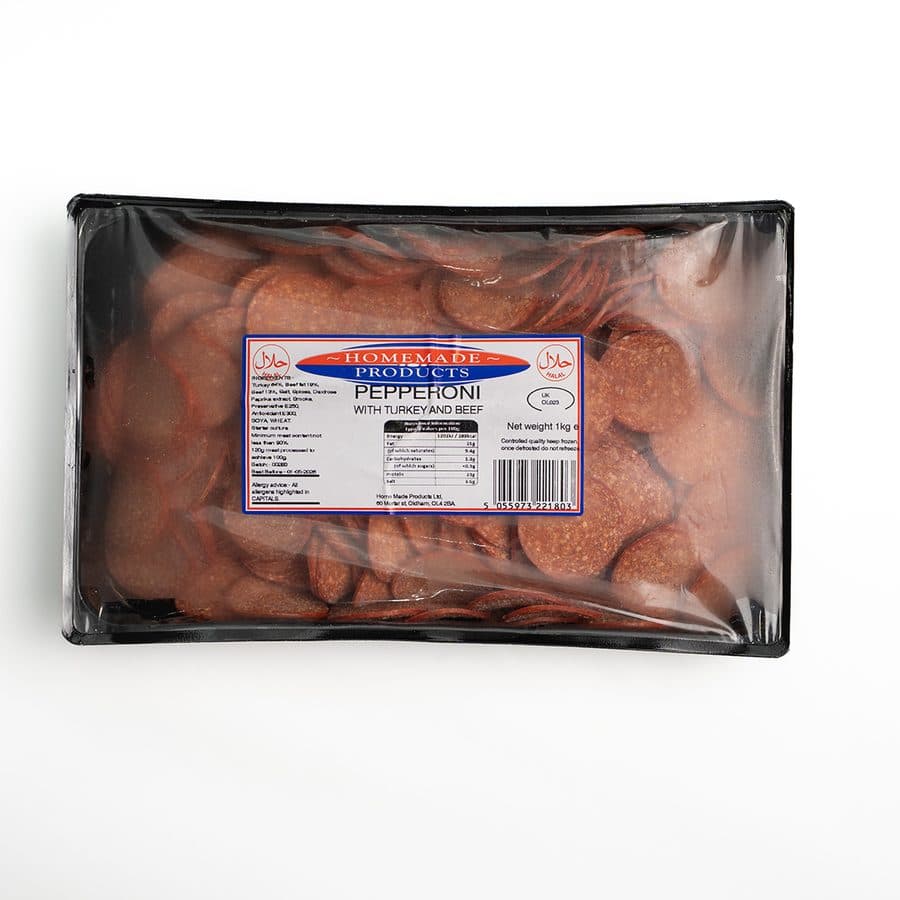 Sliced turkey and beef pepperoni tray