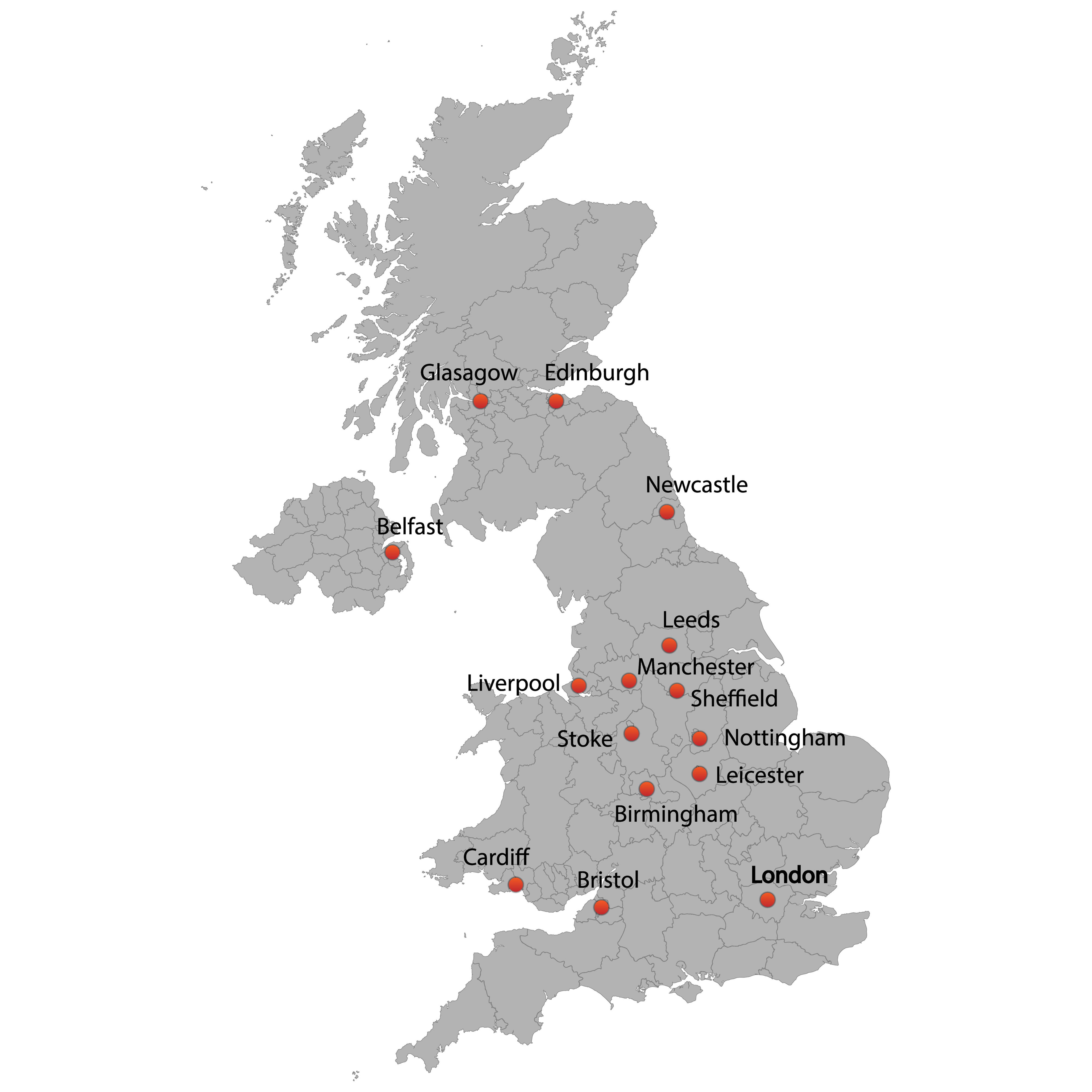 UK delivery coverage map